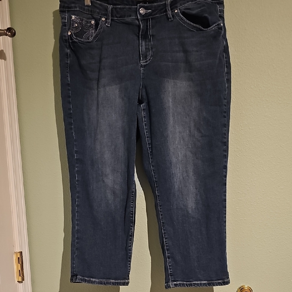 Earl Jeans Dark Blue Cropped Denim